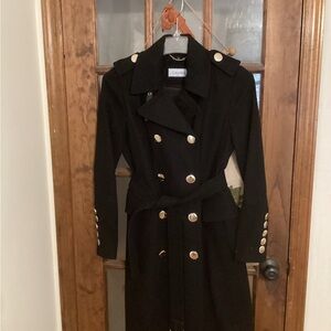 Calvin Klein Black Trench Coat – Size 4